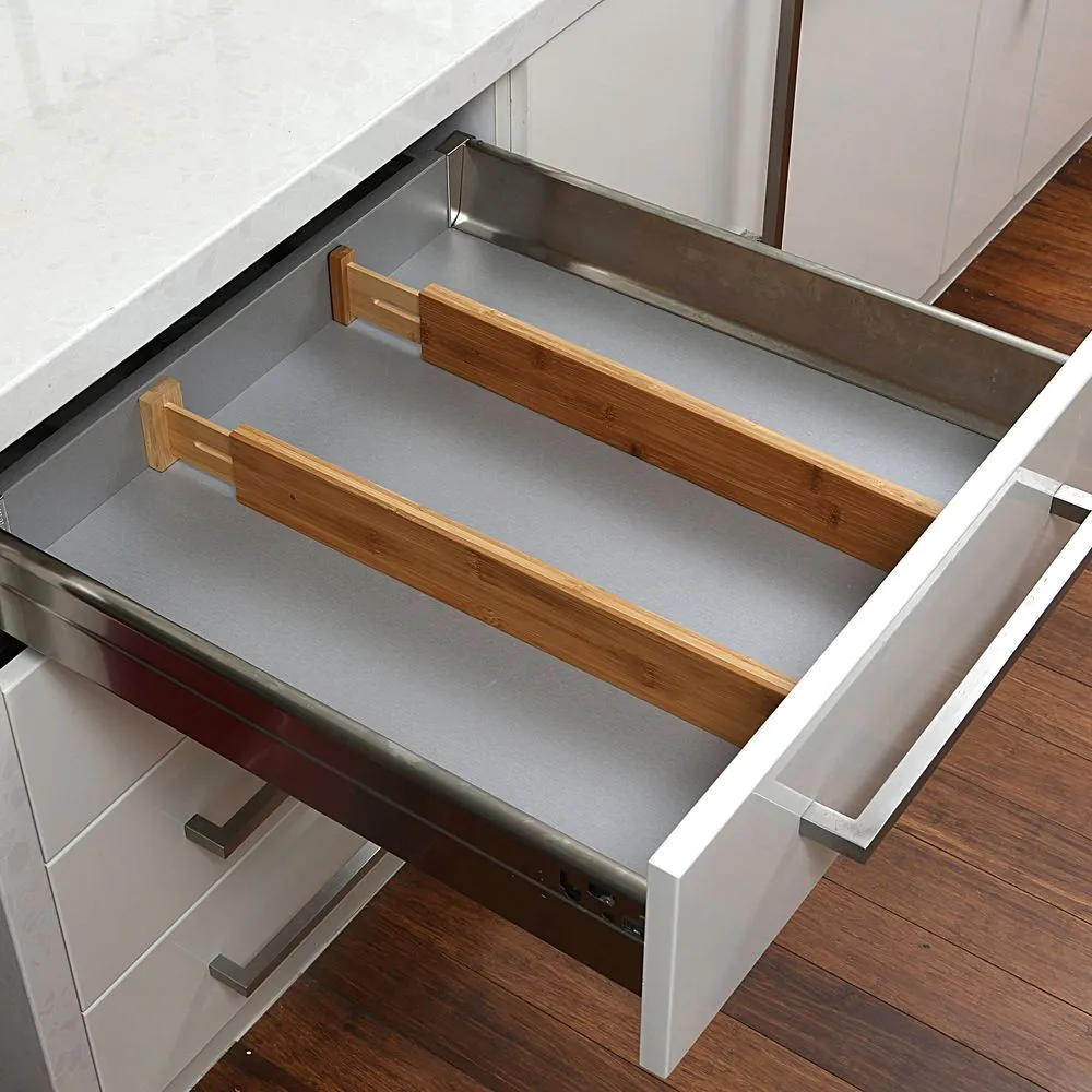 Bamboo Kitchen Drawer Dividers 2 Pack
