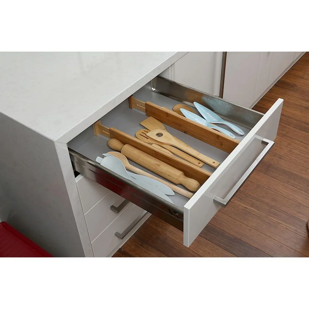 Bamboo Kitchen Drawer Dividers 2 Pack