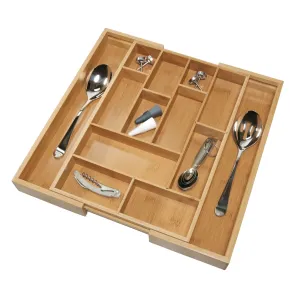 Bandeja para cubiertos personalizable Bamboo 17" x 12" x 1.9"