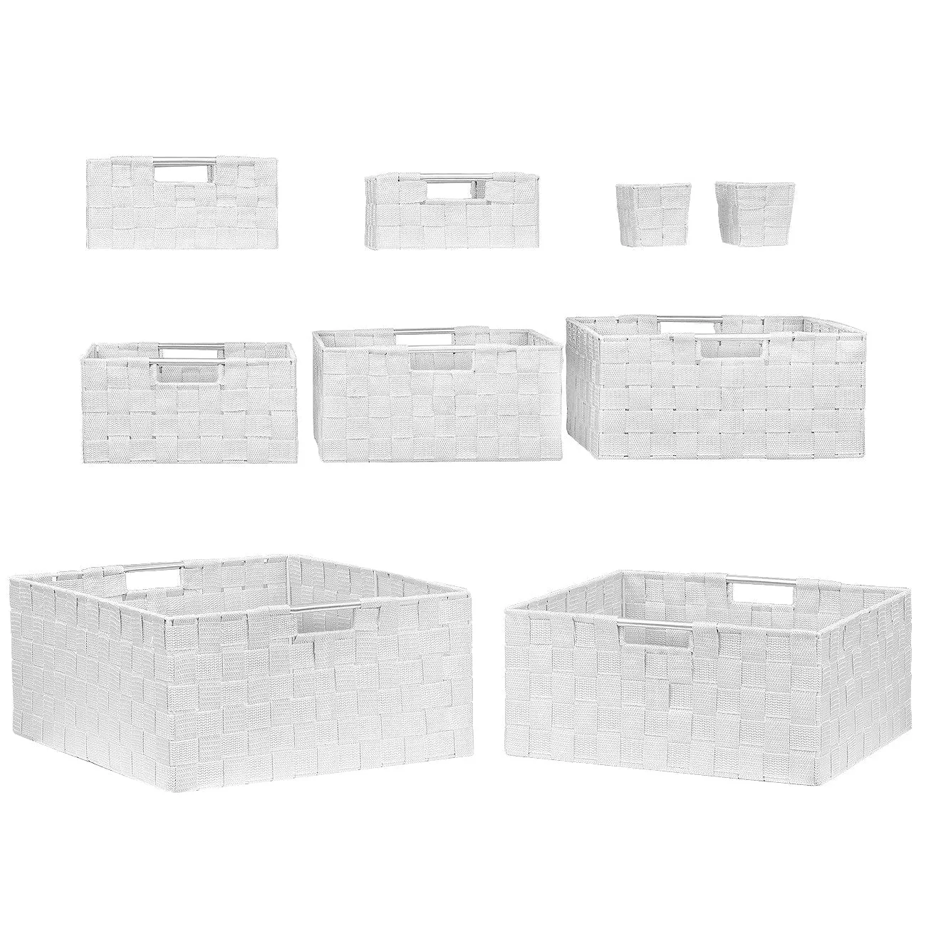 Basket Bin Set Double Woven (9 Pack)