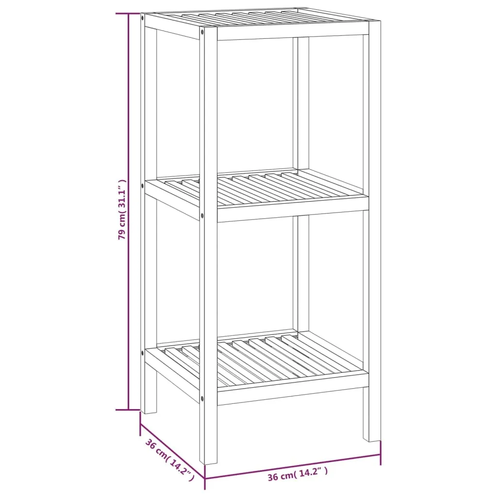 Bathroom Shelf 36x36x79 cm Solid Wood Walnut