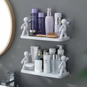 Bathroom Storage Hook Rack & Multipurpose Shelf (Pack of 1)