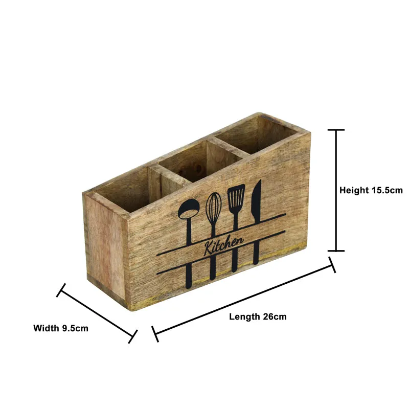 Bavya Wooden Cutlery Holder