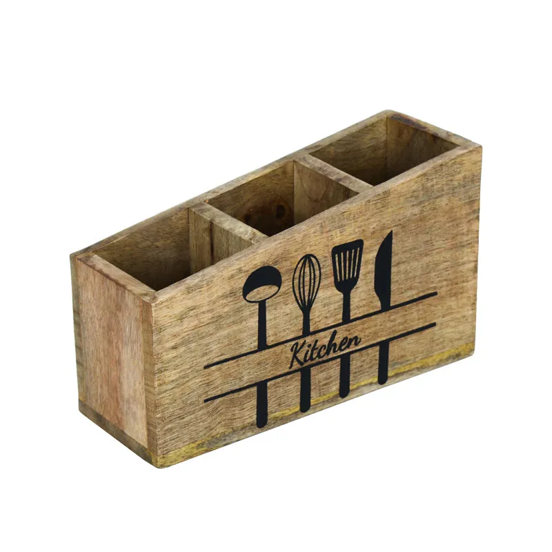 Bavya Wooden Cutlery Holder