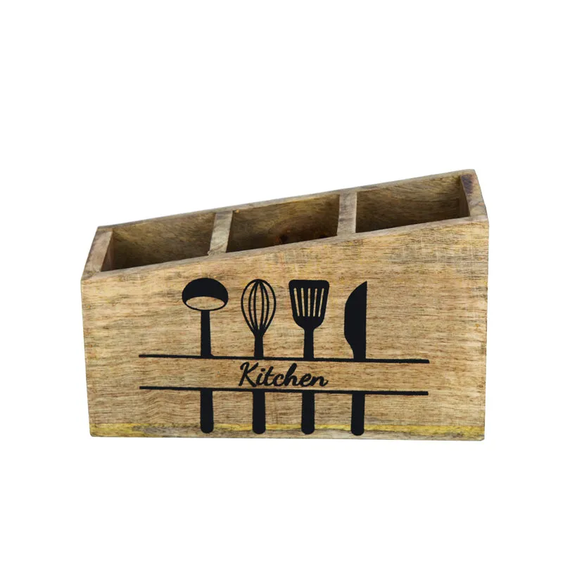 Bavya Wooden Cutlery Holder