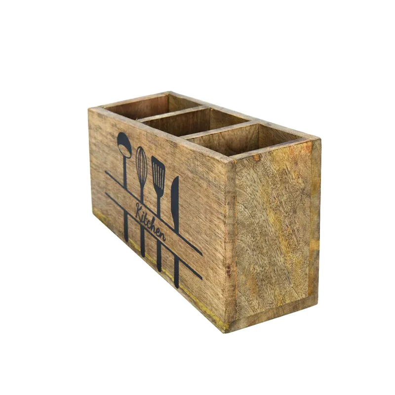 Bavya Wooden Cutlery Holder