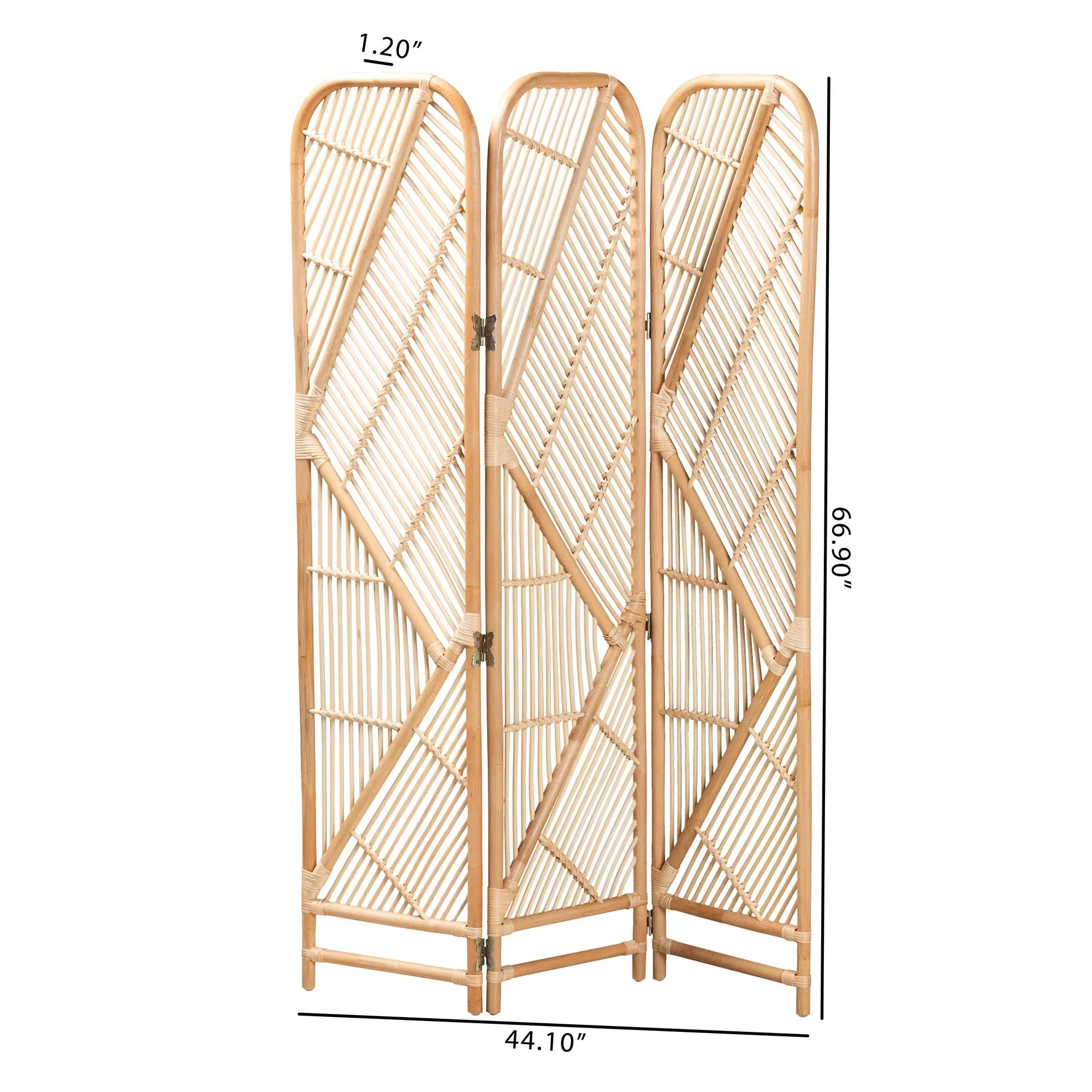 Baxton Studio bali & pari Firenze Modern Bohemian Natural Brown Rattan Room Divider