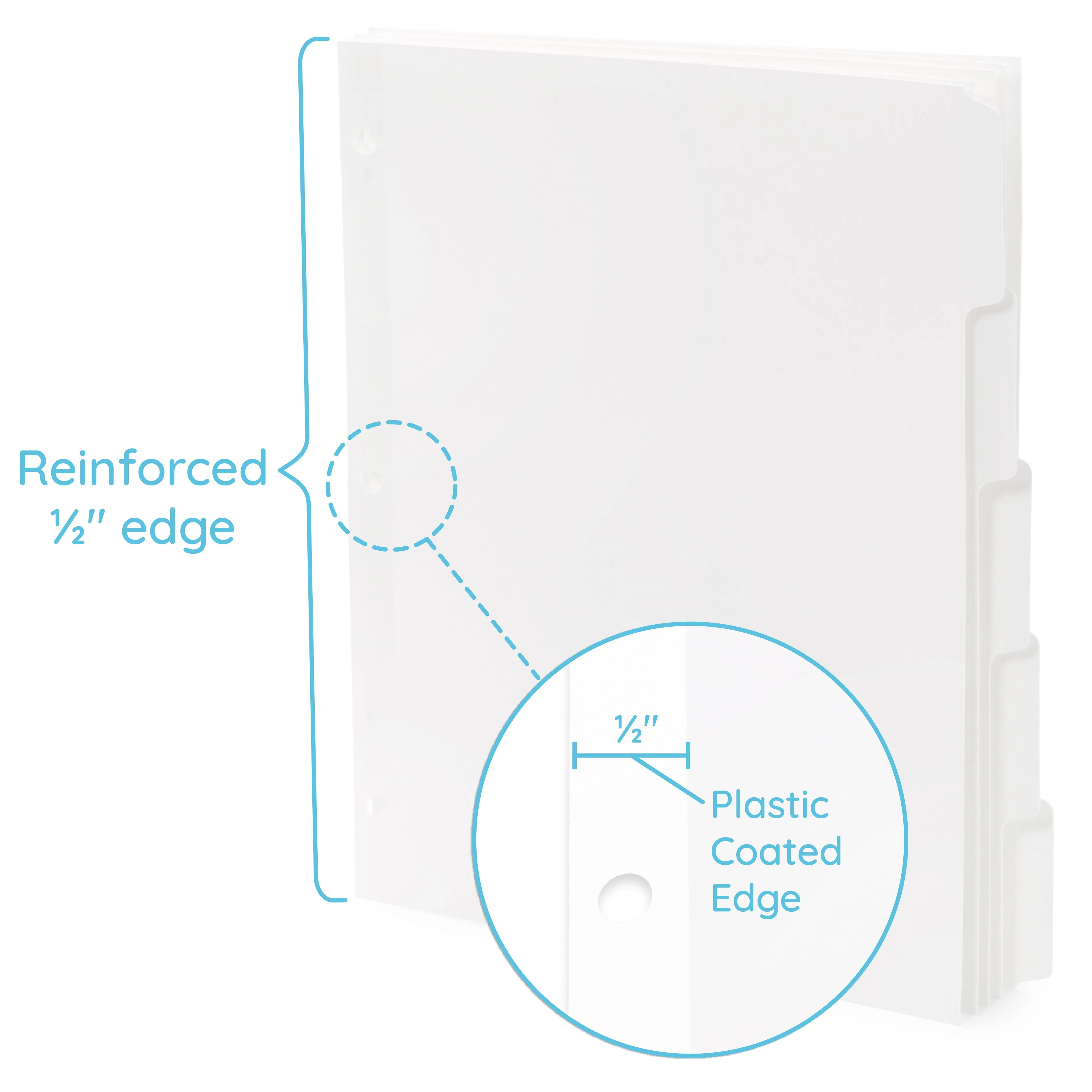 Blue Summit Supplies Index Dividers, 5-Tab Printable, White, 100 Dividers