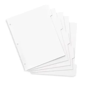 Blue Summit Supplies Index Dividers, 5-Tab Printable, White, 100 Dividers