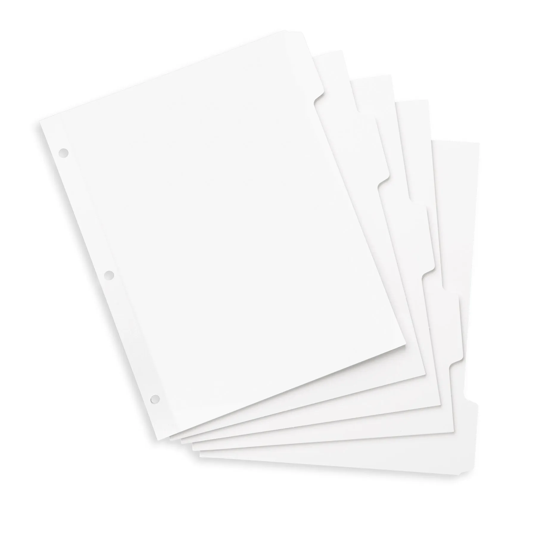 Blue Summit Supplies Index Dividers, 5-Tab Printable, White, 100 Dividers