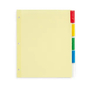 Blue Summit Supplies Tabbed Binder Dividers, 5-Tab, Manila, 30 Dividers