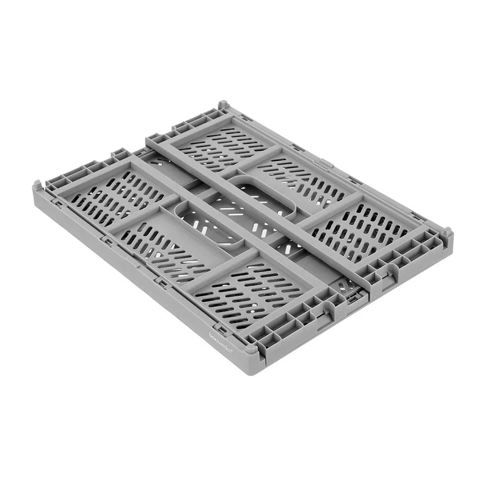 Boxsweden 6.3L FOLDAWAY STORAGE BASKET/ BOX CONTAINER ORGANISATION ASSORTED-GREY 2PC PACK