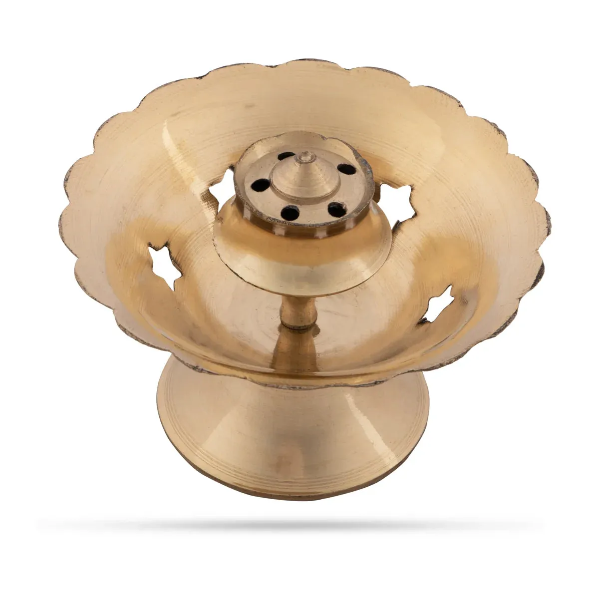 Brass Agarbathi Stand - 3 x 3.25 Inches | Dhoop Dhani/ Incense Holder for Pooja/ 60 Gms Approx