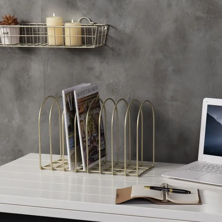 Brass Toned Wire Arch Organizer Rack