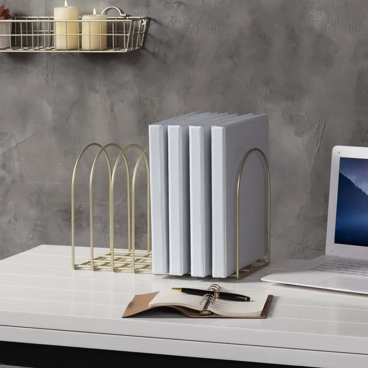 Brass Toned Wire Arch Organizer Rack