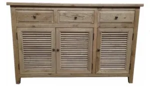 Buffet Solid Oak Timber Lourve 3 Door 3 Drawer