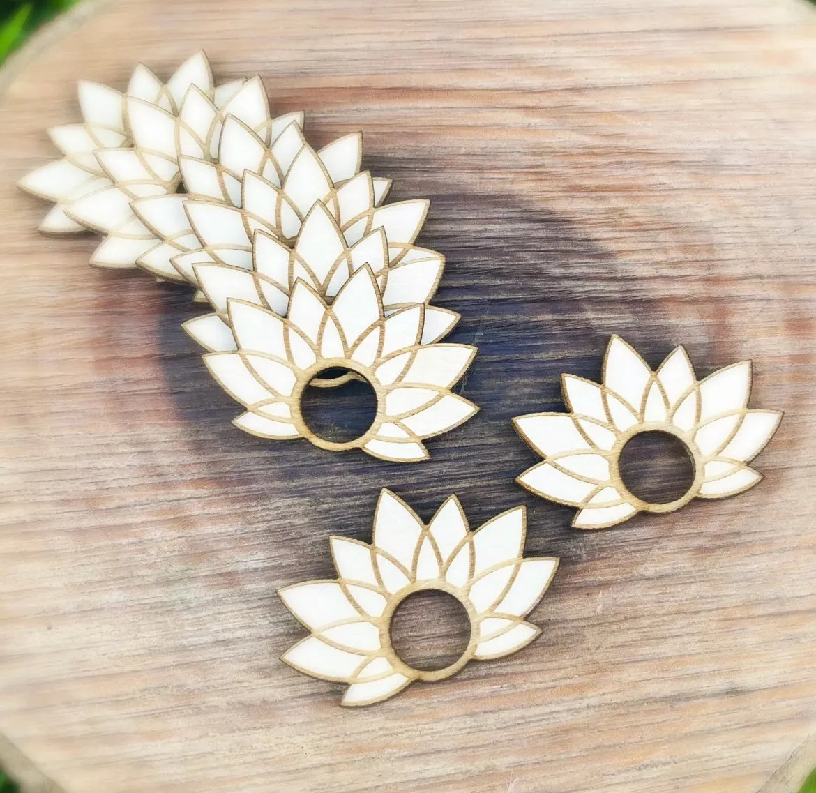 Carved wooden lotus sphere stand