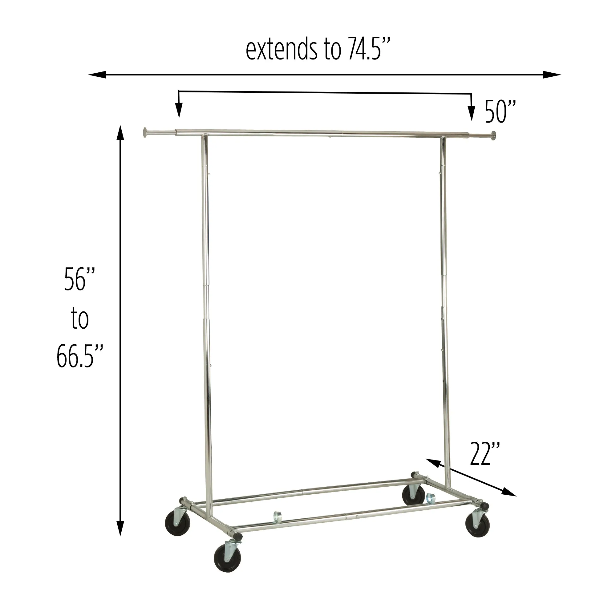 Chrome Folding Expandable Rolling Clothes Rack