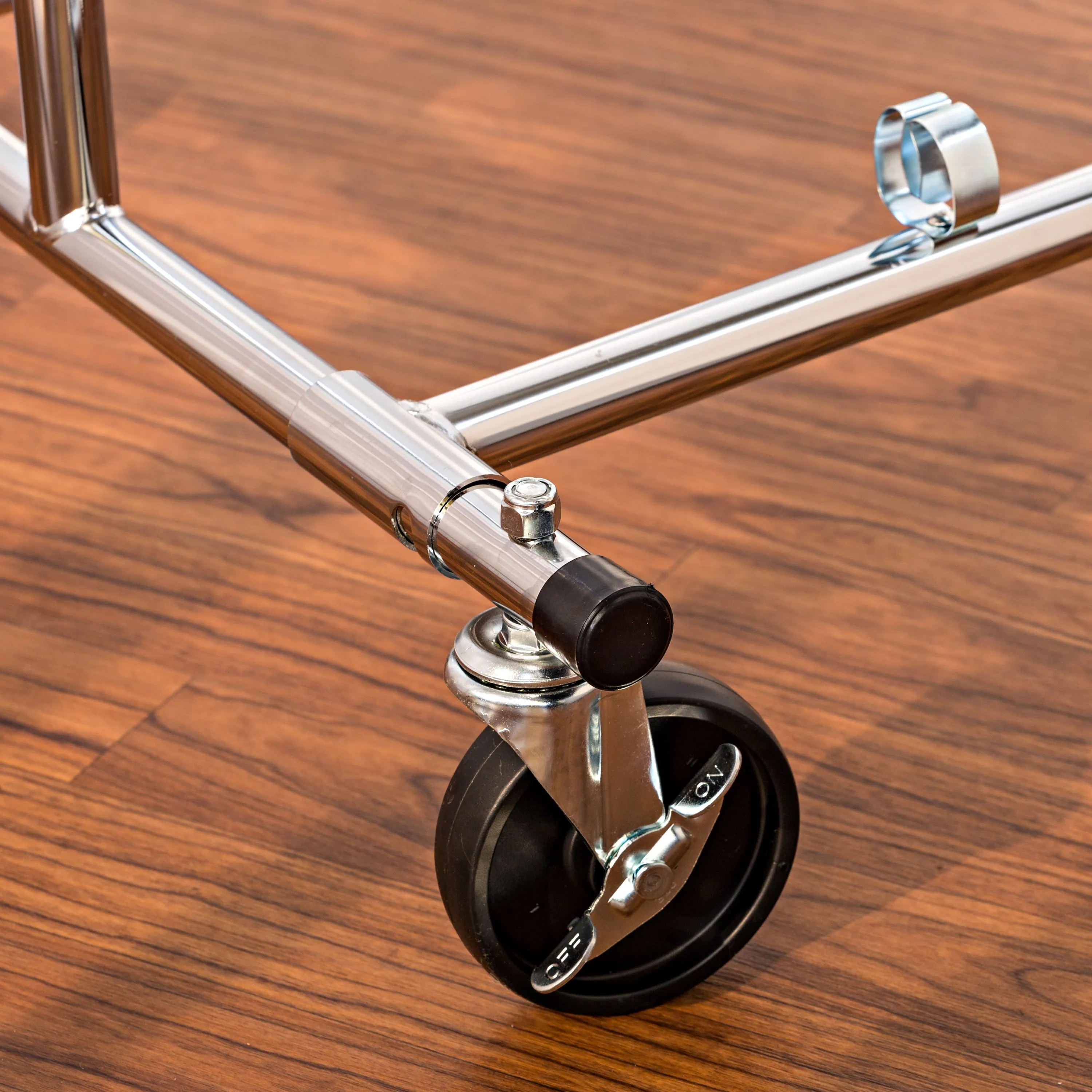 Chrome Folding Expandable Rolling Clothes Rack