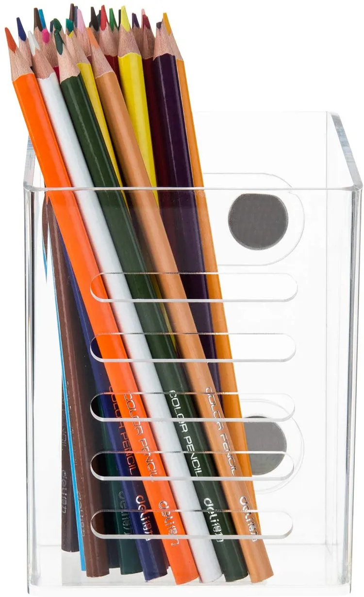 Clear Acrylic Magnetic Mounted Whiteboard Marker Holder, Office Supplies Pencil Storage Basket