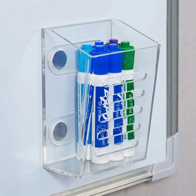 Clear Acrylic Magnetic Mounted Whiteboard Marker Holder, Office Supplies Pencil Storage Basket