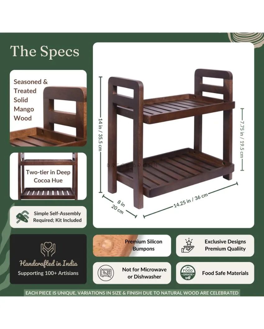 Cocoa Wooden Muti-Purpose Organizer | 14 x 8 x 14 inches