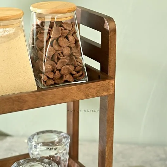 Cocoa Wooden Organizer with Dark Finishing
