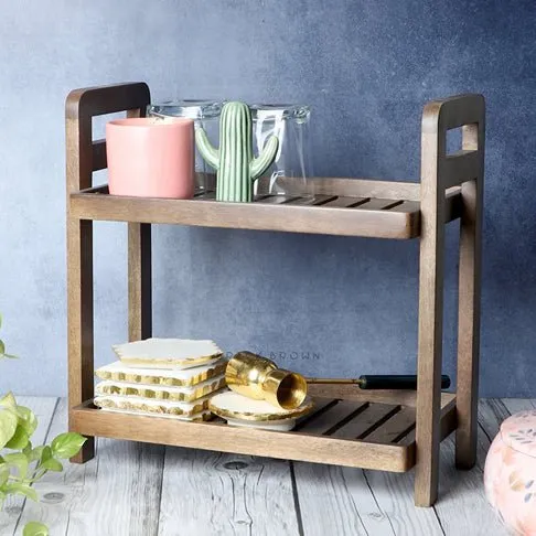 Cocoa Wooden Organizer with Dark Finishing