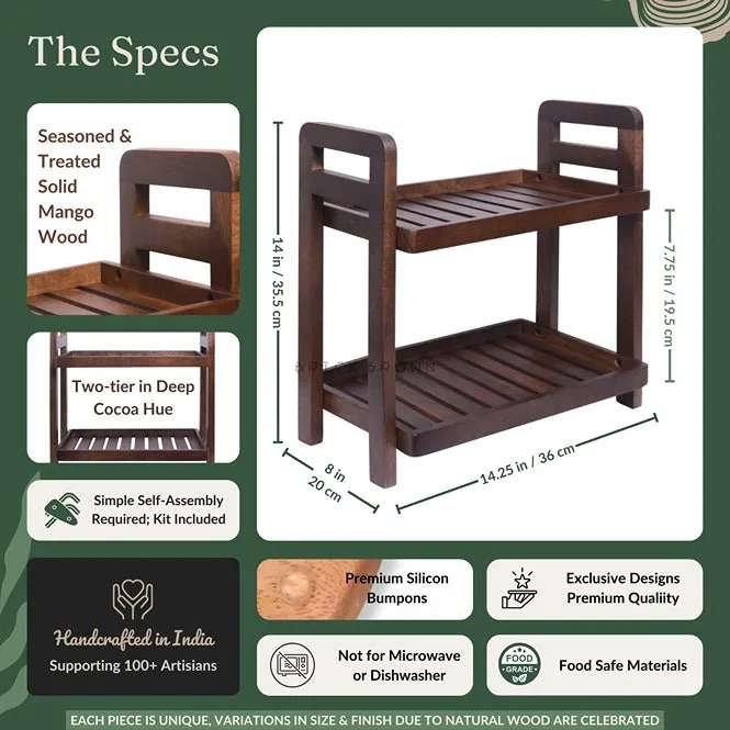 Cocoa Wooden Organizer with Dark Finishing