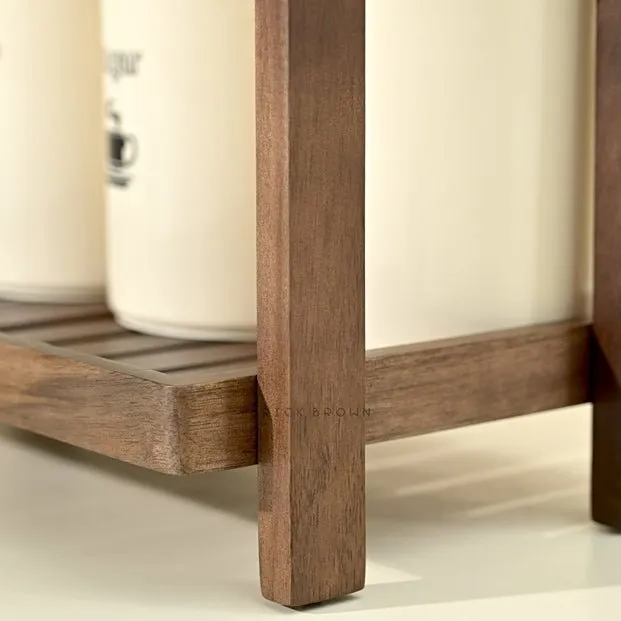 Cocoa Wooden Organizer with Dark Finishing