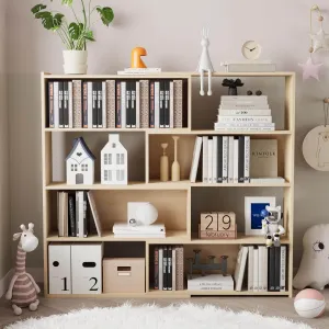 Corner Bookcase Shelf Cube Bookshelf with 4-Tier Adjustable Shelves IF047