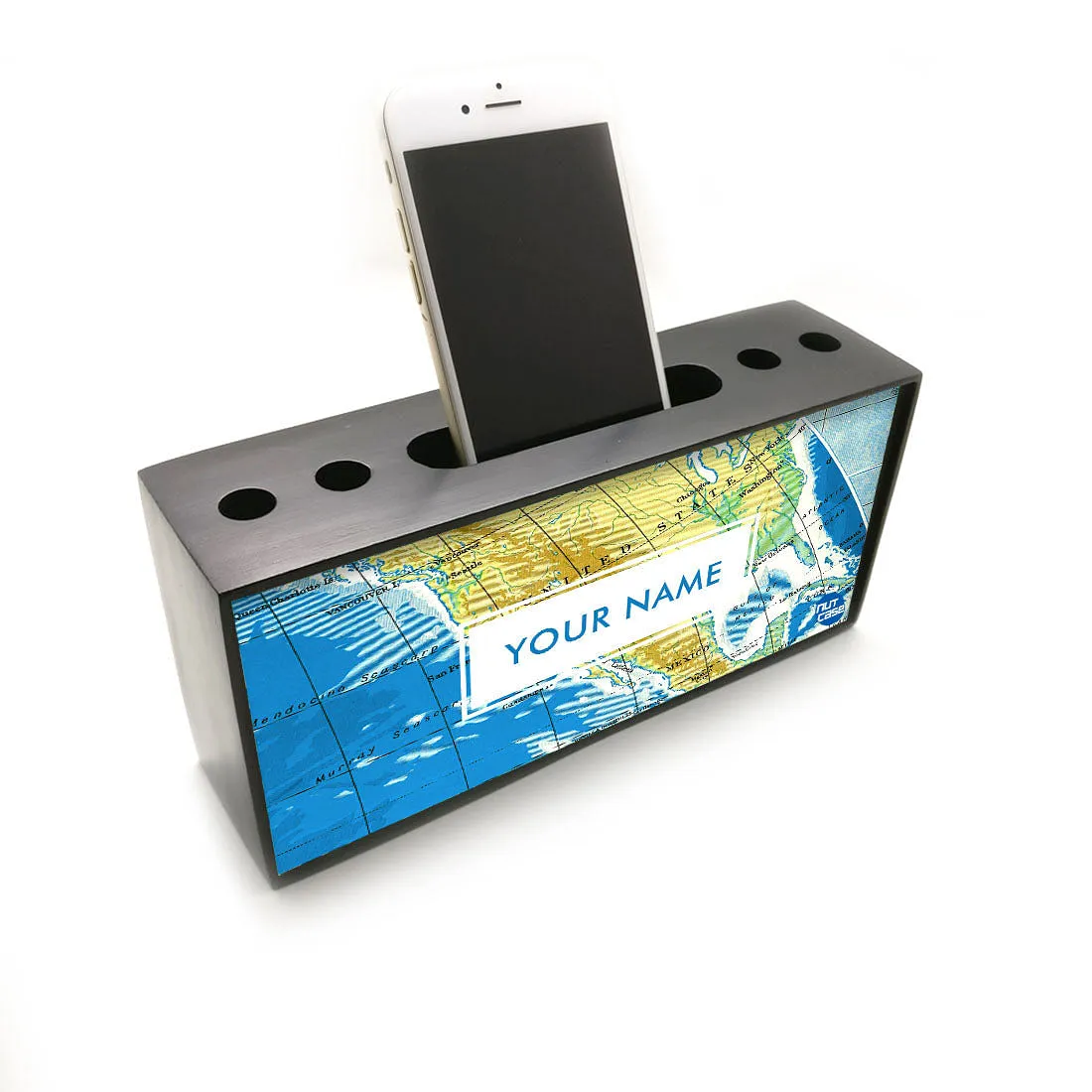 Custom Mobile Pen Stand Holder for Gift - World Map