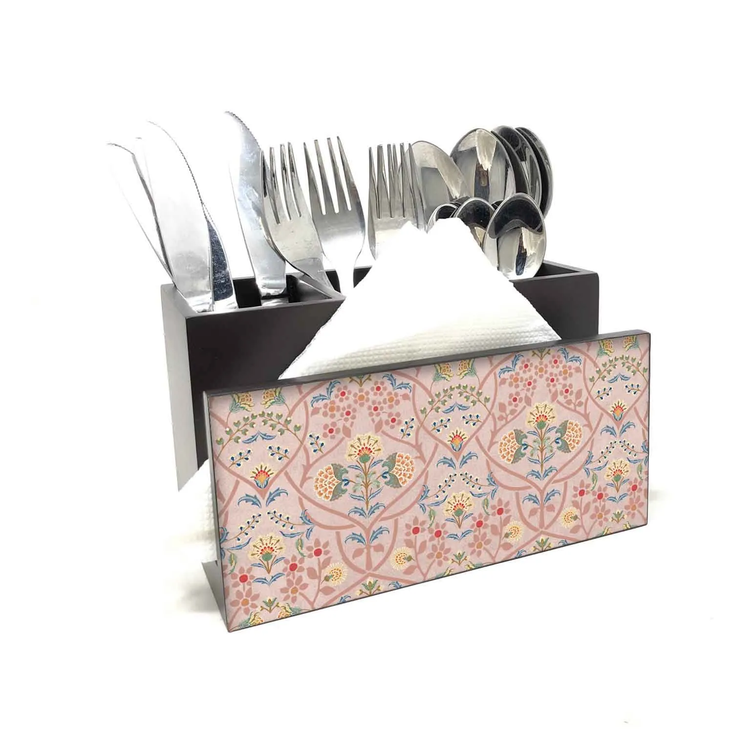 Delicate Jaal Cutlery Stand with Tissue Paper Holder