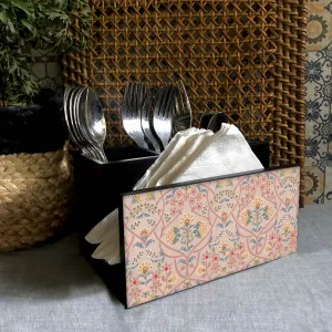 Delicate Jaal Cutlery Stand with Tissue Paper Holder