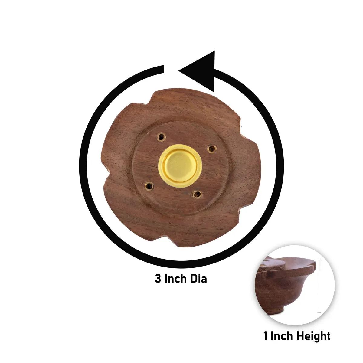 Dhoop Stand - 1 x 3 Inches | Wooden Dhoop Holder/ Agarbatti Stand for Pooja