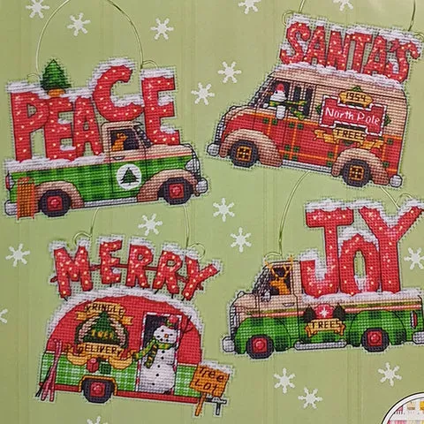 Dimensions Cross Stitch Kit - Holiday Truck Ornaments