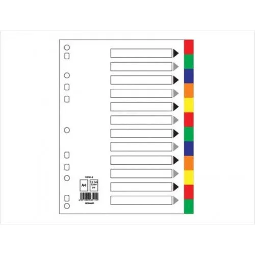 Divider 12 Colour Pvc A4