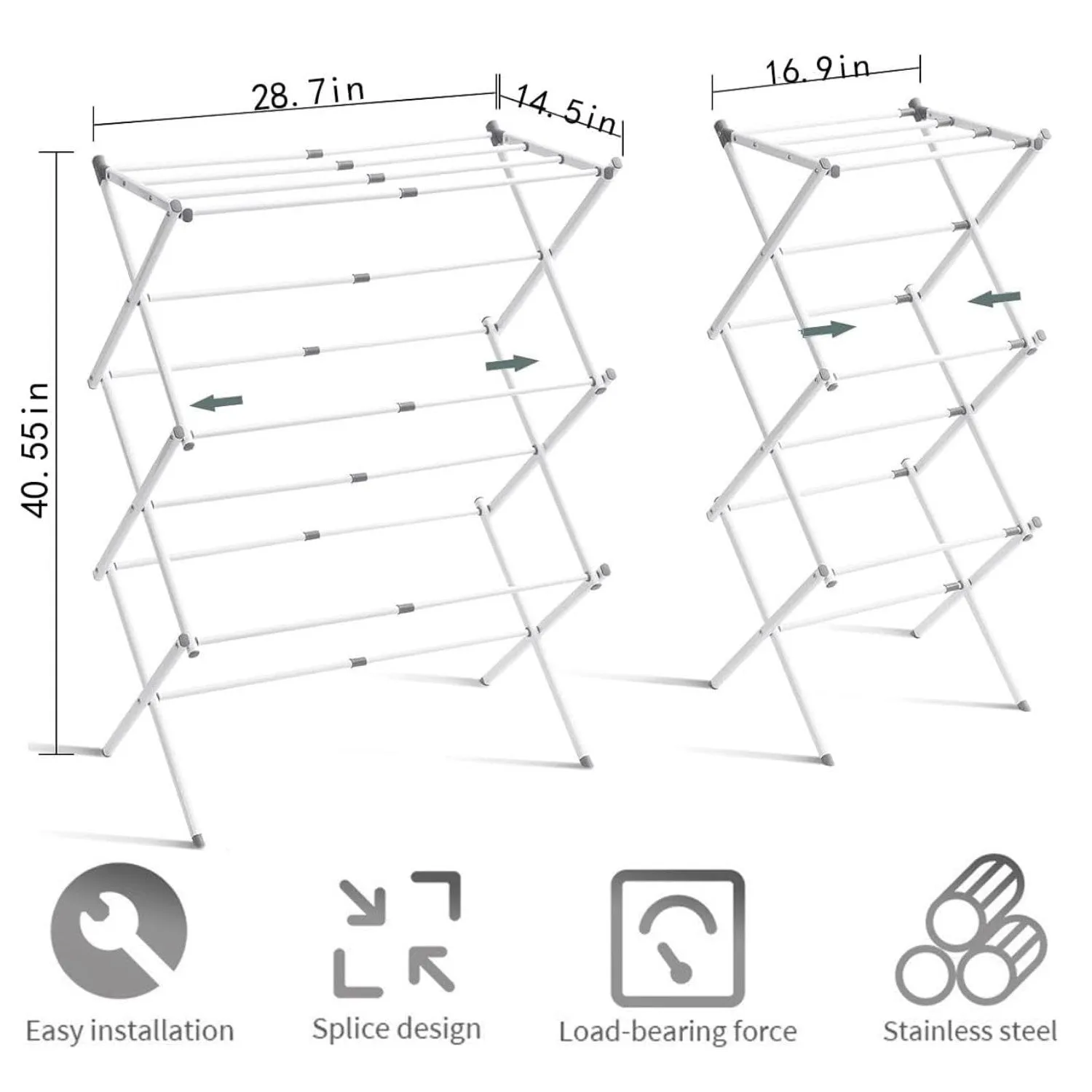 Drying Rack for Clothes, Foldable Laundry Rack for Sweaters, Blouses & More, Pre-Assembled & Extreme Stability , Indoor Outdoor Use