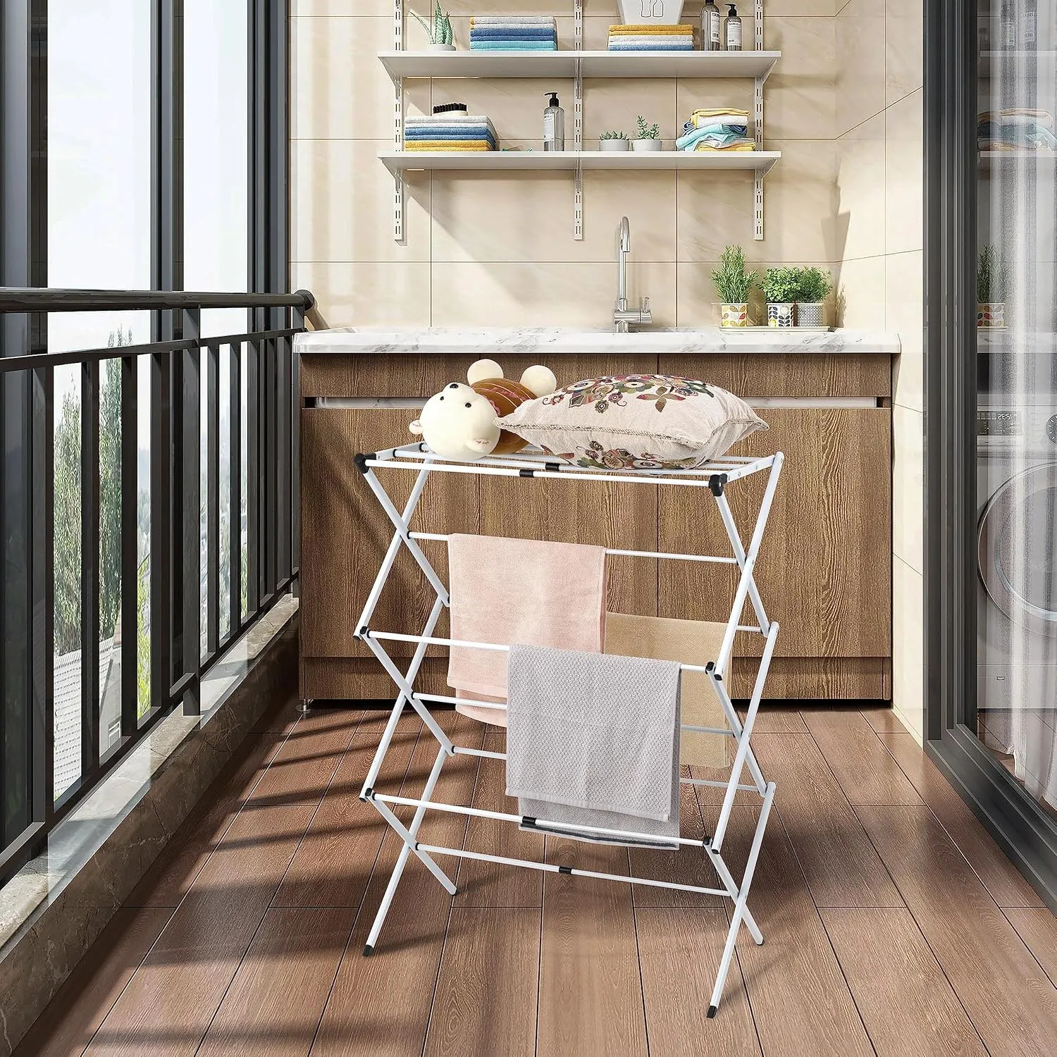 Drying Rack for Clothes, Foldable Laundry Rack for Sweaters, Blouses & More, Pre-Assembled & Extreme Stability , Indoor Outdoor Use