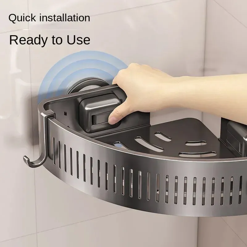ELMAS Wall-Mounted Aluminum Shower Organizer - No Drill Storage
