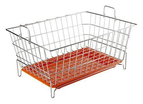 Embassy Dish Draining Basket/Kuda with Drip Tray, Rectangle, 53x42x25 cms (LxBxH), Size - Small