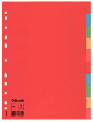 Esselte Divider Card A4 10 Tabs