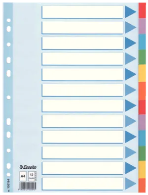 Esselte Divider Card A4 12 Tabs