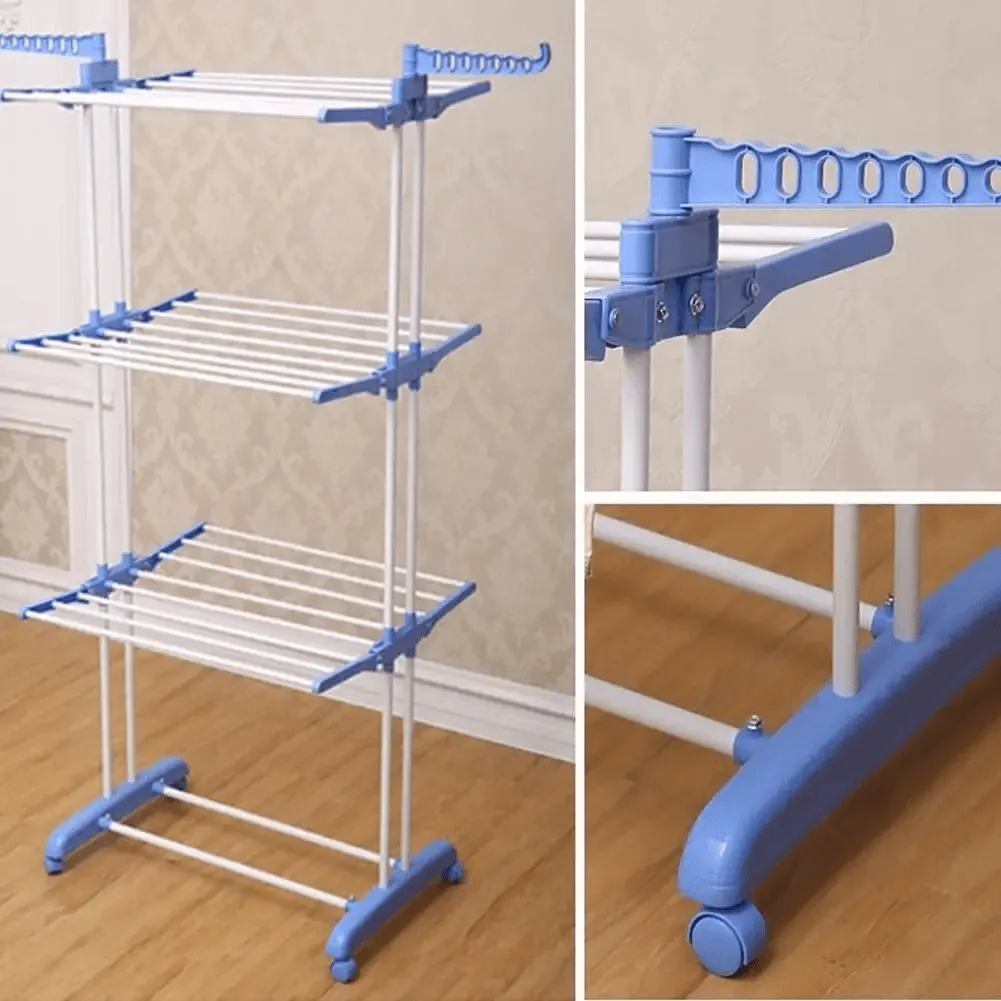 Folding Clothes Dryer Rack Three Layers Of Clothes Hanger