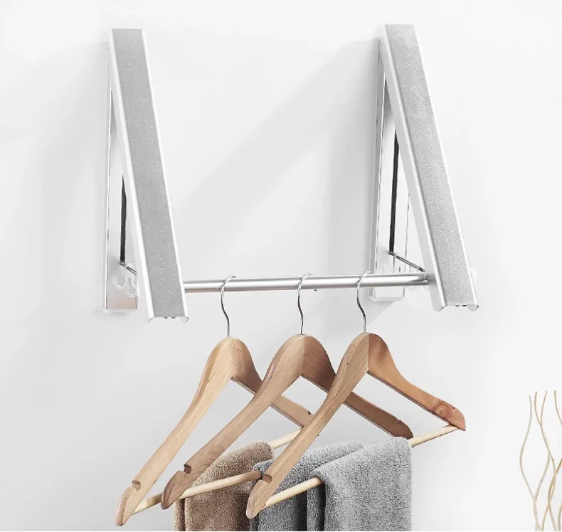 Folding Retractable Clothes Rack - Space-Saving Design