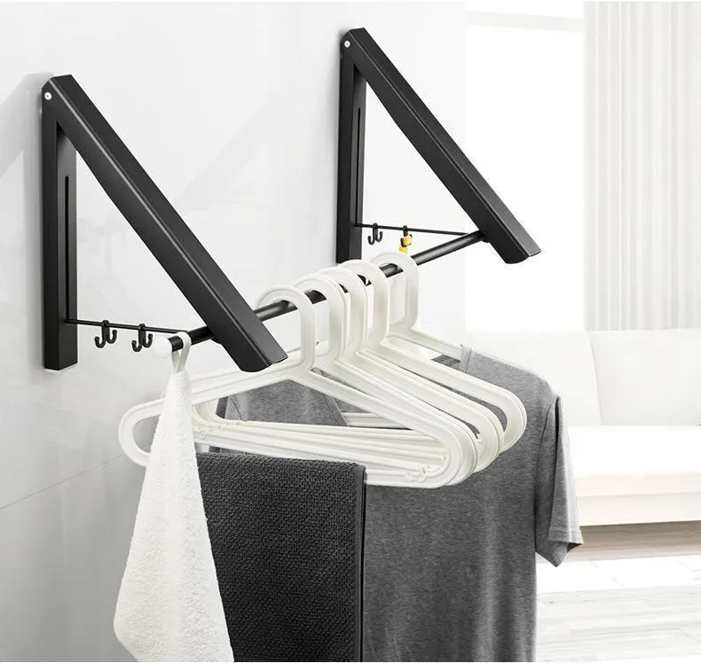 Folding Retractable Clothes Rack - Space-Saving Design