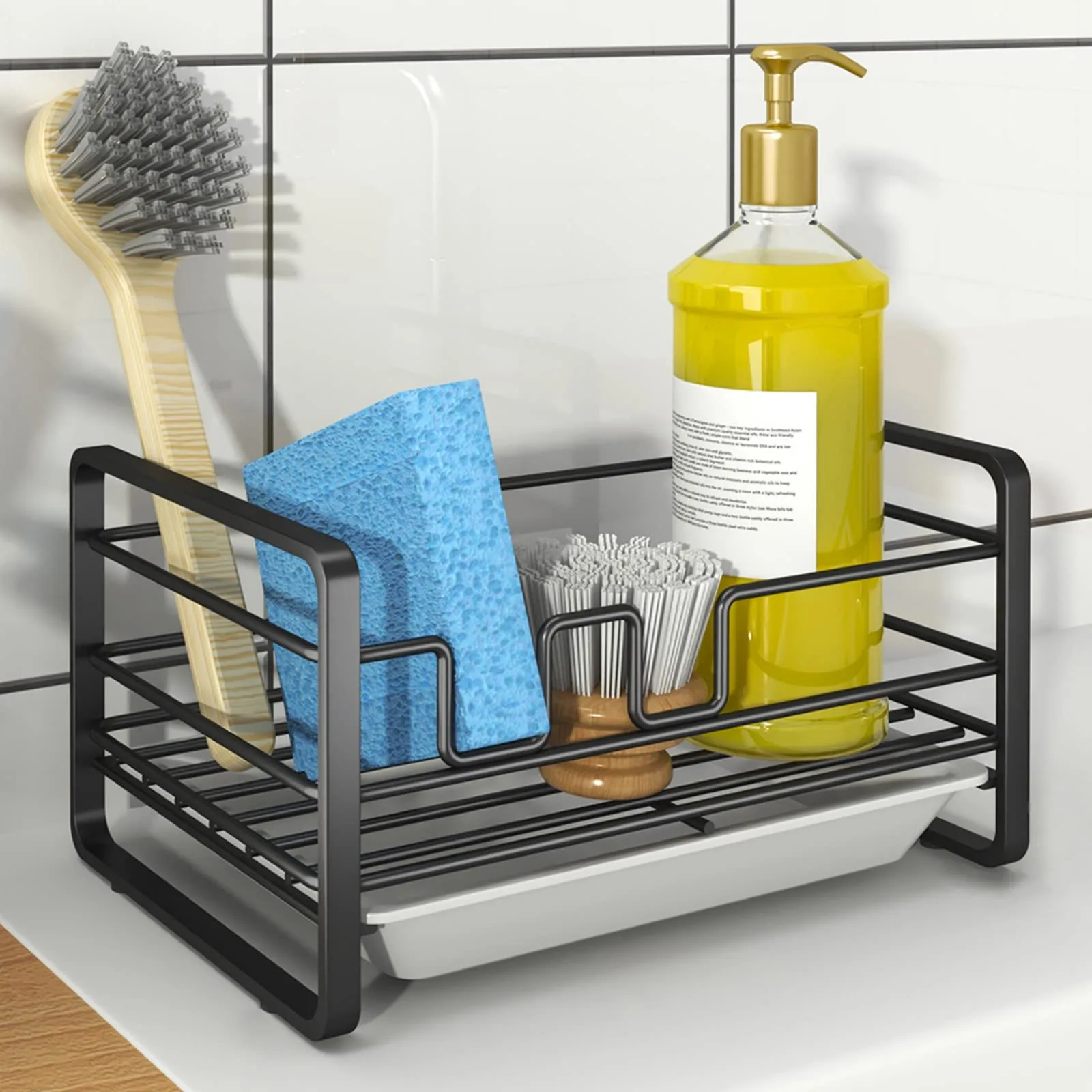 Godboat Kitchen Sink Organizer - Sponge Holder for Kitchen Sink, Non-Slip Kitchen Caddy Sink Organizer, 304 Stainless Steel, Kitchen Gadgets for RV & Camping, Gifts for Women, Mom, Mothers Day