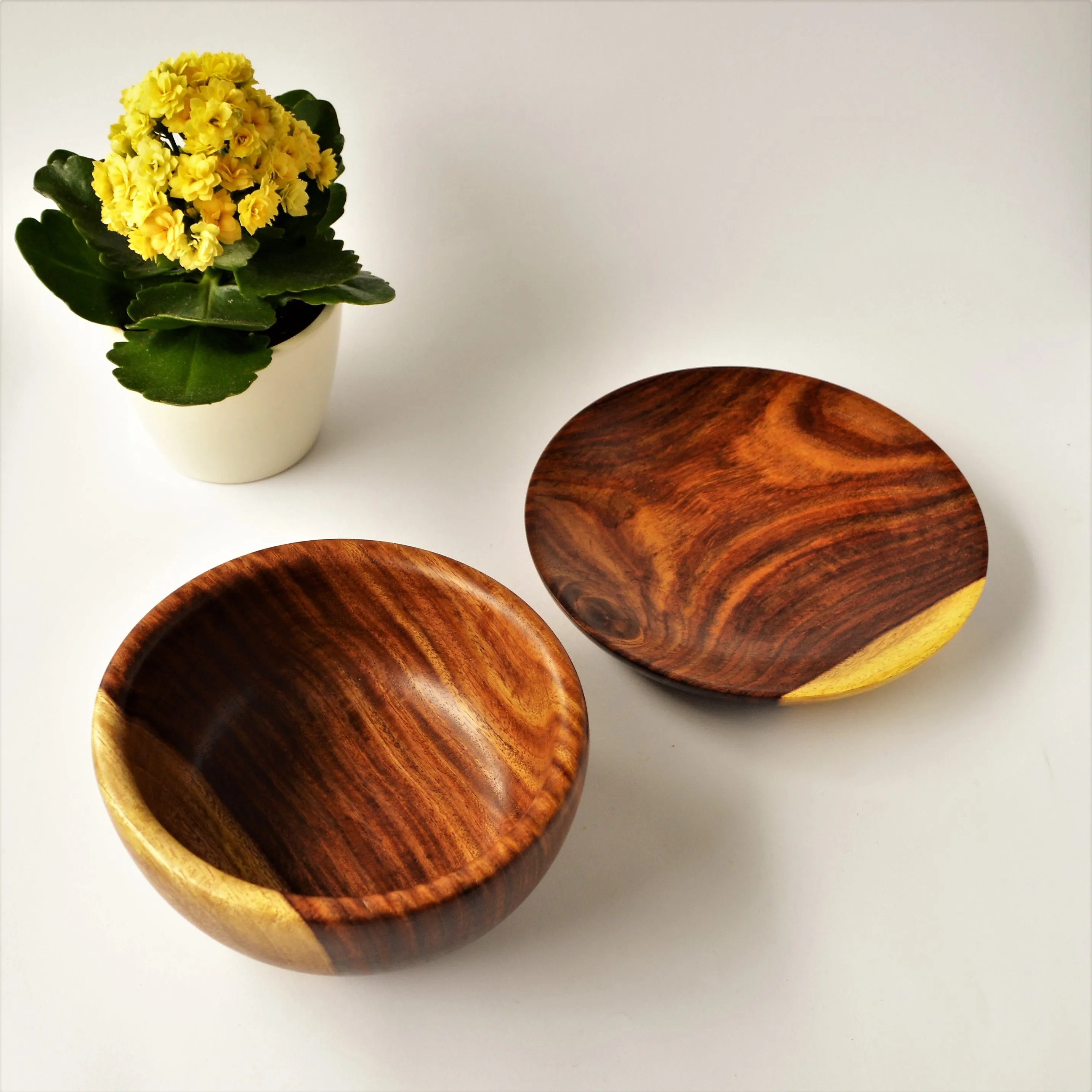Hand-turned wood cereal bowl
