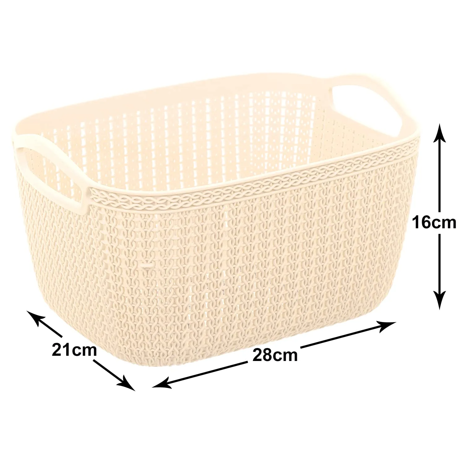 Heart Home Q-6 Multiuses Designer Unbreakable Plastic Storage Basket/Organizer/Bin For Home, Kitchen, Bathroom, Office Use Pack of 3 (Beach)-50HH01661