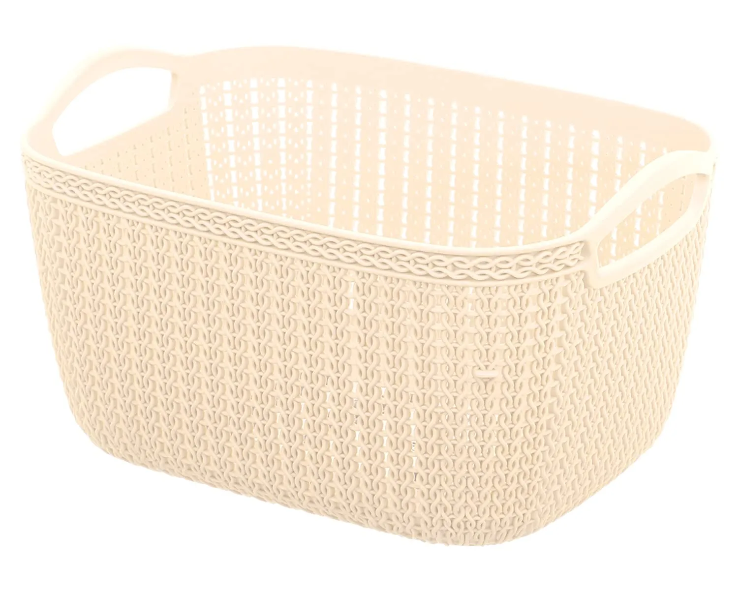 Heart Home Q-6 Multiuses Designer Unbreakable Plastic Storage Basket/Organizer/Bin For Home, Kitchen, Bathroom, Office Use Pack of 3 (Beach)-50HH01661